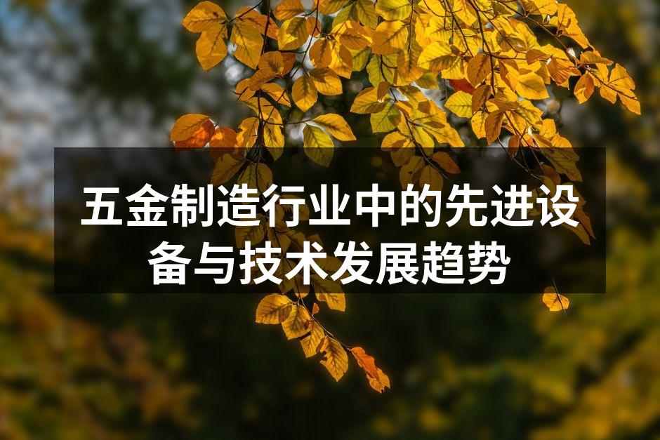 五金制造行业中的先进设备与技术发展趋势